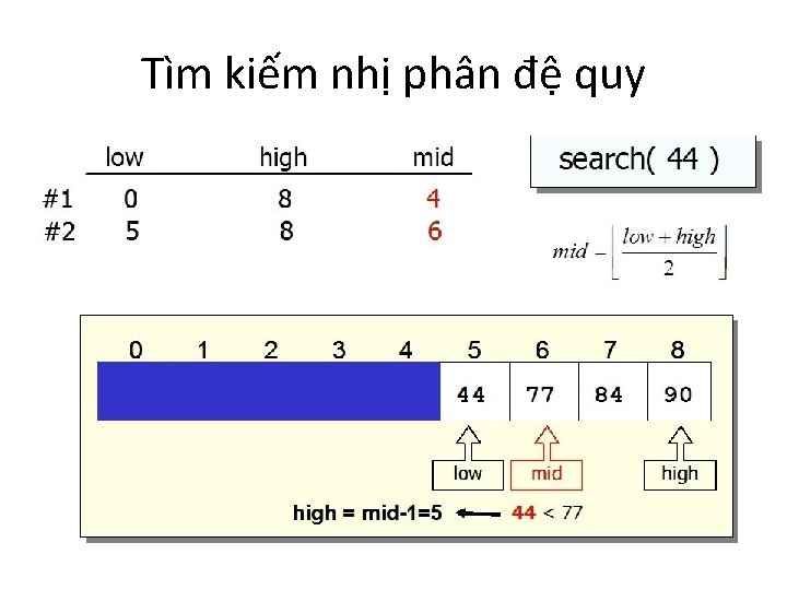 Tìm kiếm nhị phân đệ quy 