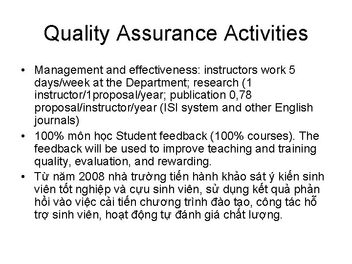 Higher Education Quality Assurance in Correspondence with Advanced