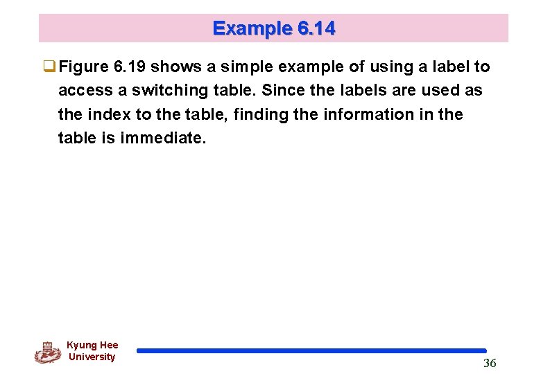 Example 6. 14 Figure 6. 19 shows a simple example of using a label