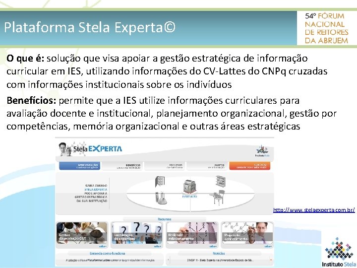 Plataforma Stela Experta© O que é: solução que visa apoiar a gestão estratégica de
