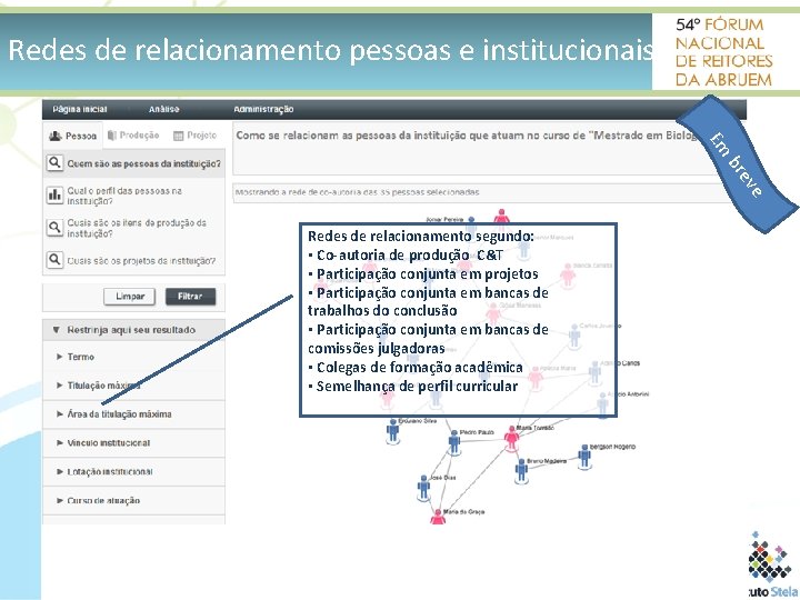 Redes de relacionamento pessoas e institucionais e ev br Em Redes de relacionamento segundo: