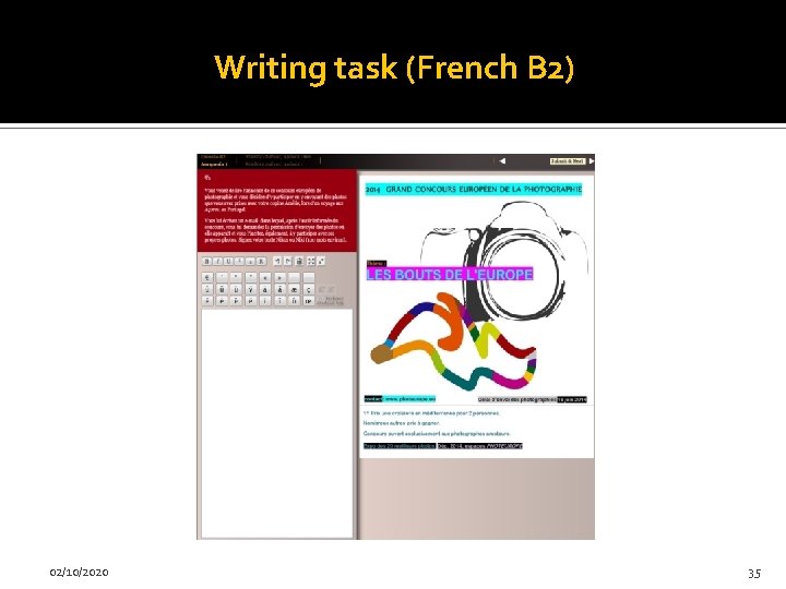 Writing task (French B 2) 02/10/2020 35 
