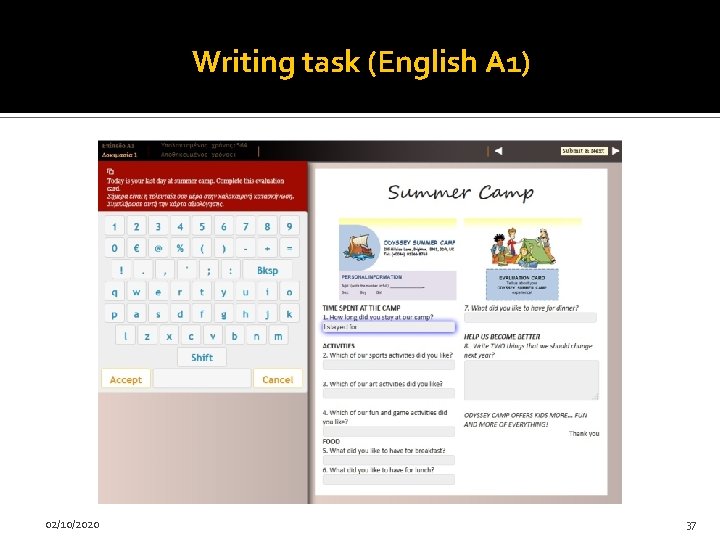 Writing task (English A 1) 02/10/2020 37 