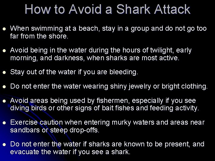 How to Avoid a Shark Attack l When swimming at a beach, stay in