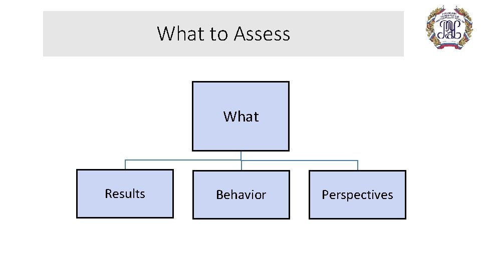 What to Assess What Results Behavior Perspectives 