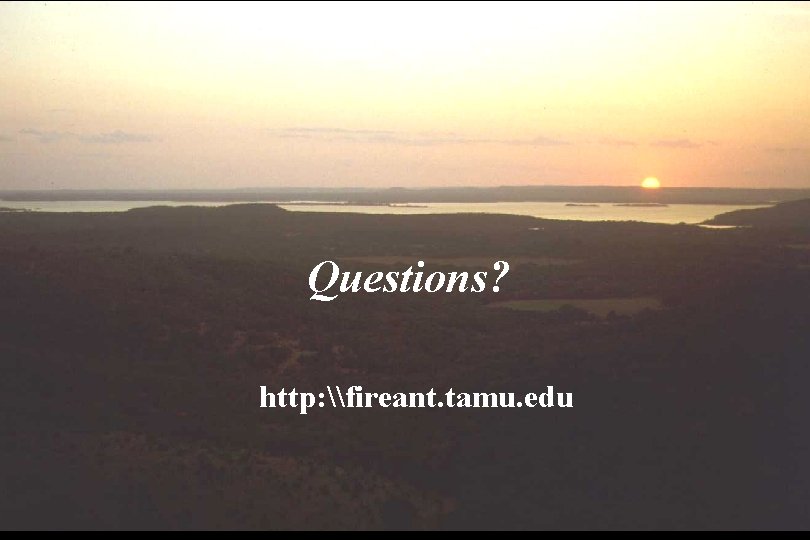 Questions? http: \fireant. tamu. edu 