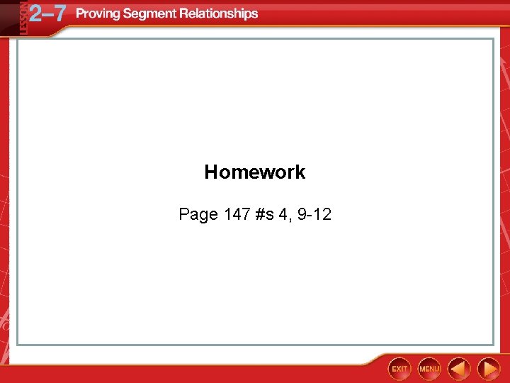 Homework Page 147 #s 4, 9 -12 