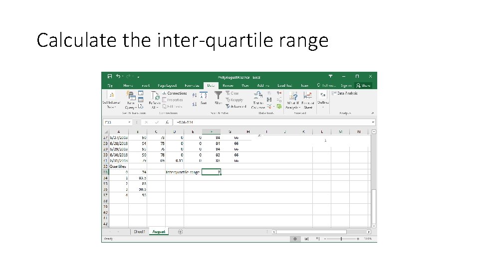 Calculate the inter-quartile range 