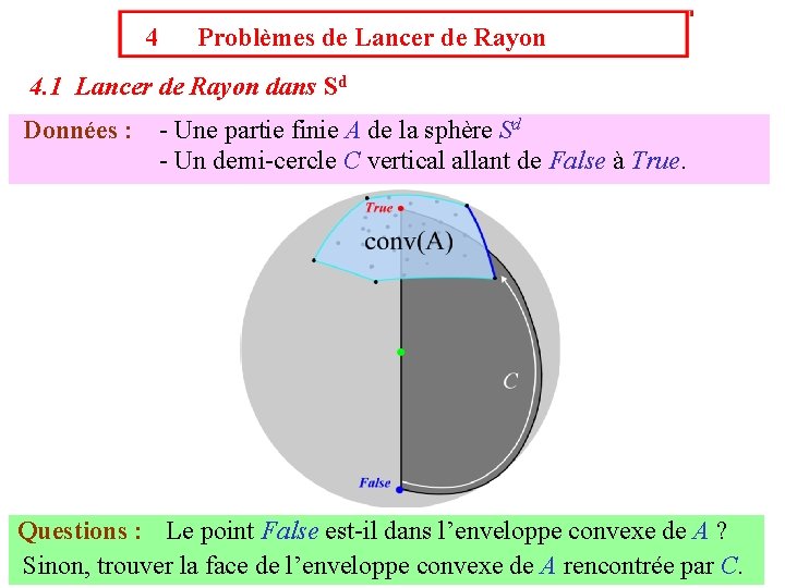 4 Problèmes de Lancer de Rayon 4. 1 Lancer de Rayon dans Sd Données