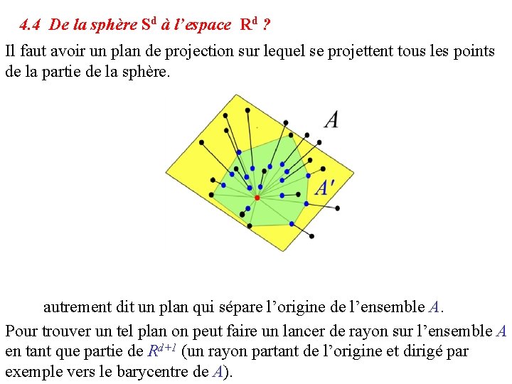 4. 4 De la sphère Sd à l’espace Rd ? Il faut avoir un