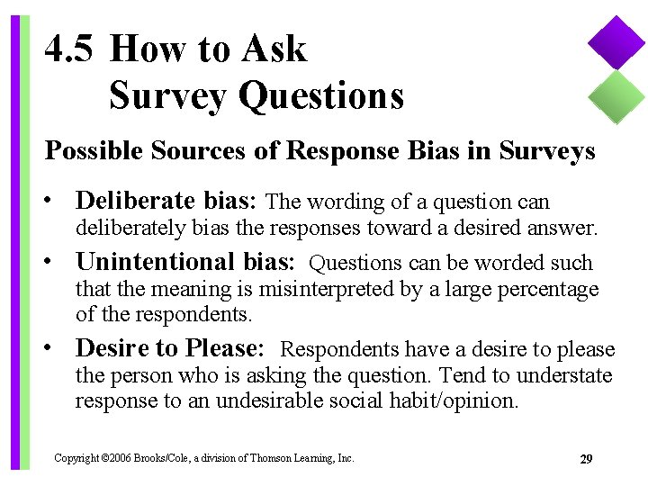 4. 5 How to Ask Survey Questions Possible Sources of Response Bias in Surveys