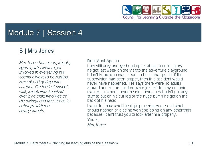 Module 7 | Session 4 B | Mrs Jones has a son, Jacob, aged