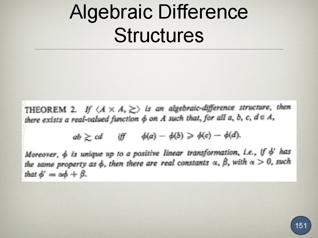 Algebraic Difference Structures 151 