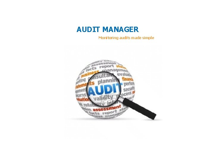 AUDIT MANAGER Monitoring audits made simple AUDIT MANAGER Monitoring audits made simple
