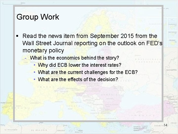 Group Work § Read the news item from September 2015 from the Wall Street