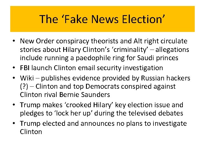 The ‘Fake News Election’ • New Order conspiracy theorists and Alt right circulate stories