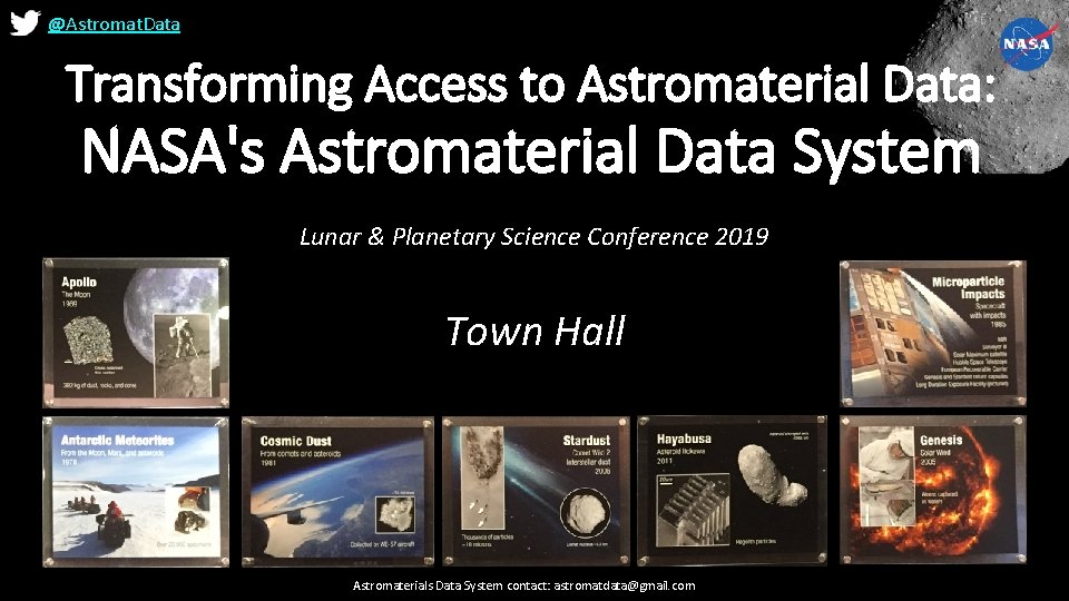 @Astromat. Data Transforming Access to Astromaterial Data: NASA's Astromaterial Data System Lunar & Planetary