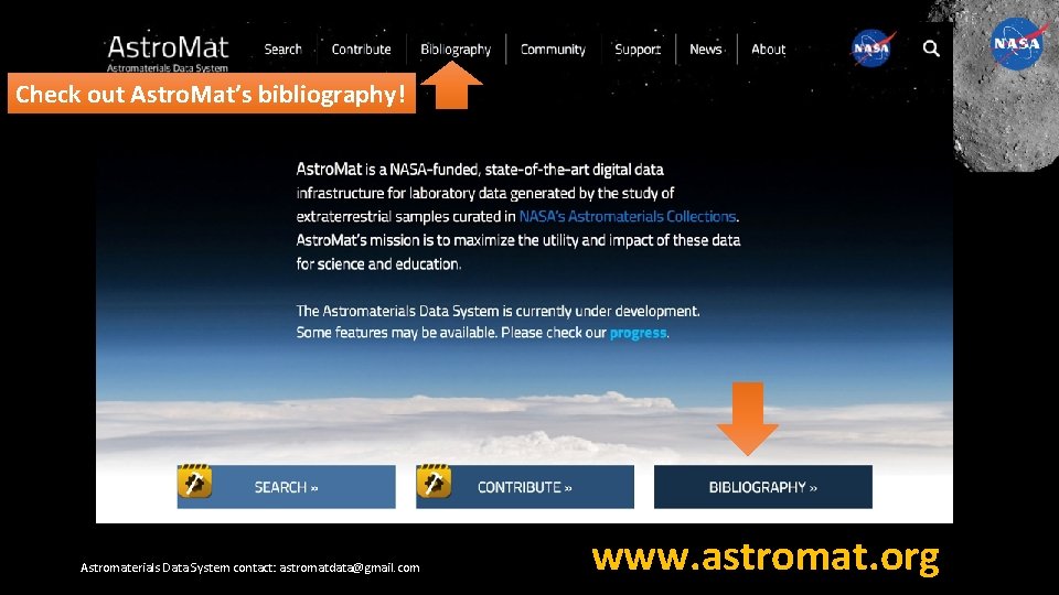 Check out Astro. Mat’s bibliography! Astromaterials Data System contact: astromatdata@gmail. com www. astromat. org