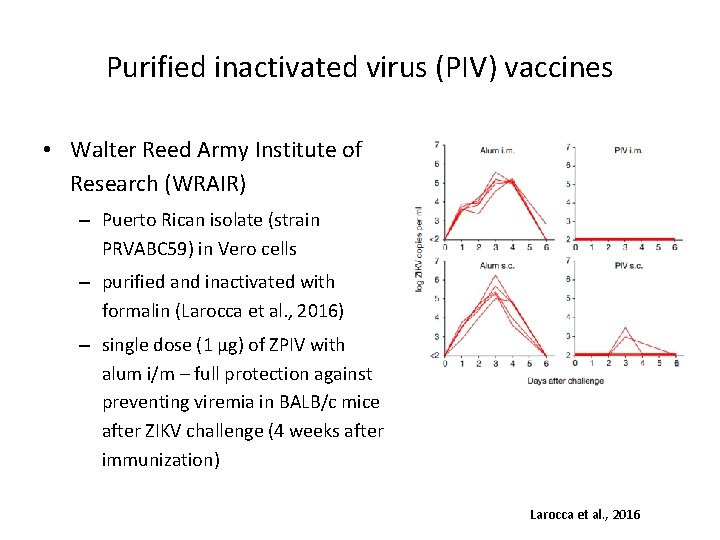 Purified inactivated virus (PIV) vaccines • Walter Reed Army Institute of Research (WRAIR) –