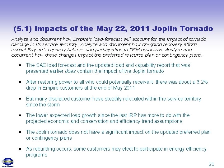 (5. 1) Impacts of the May 22, 2011 Joplin Tornado Analyze and document how