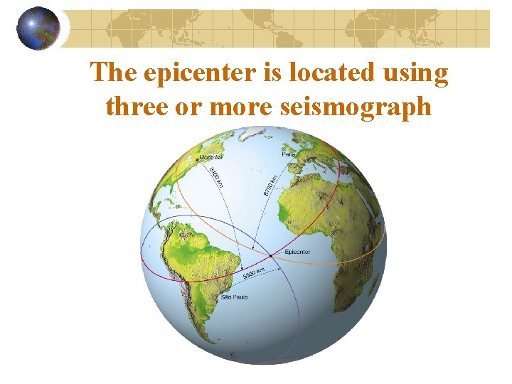 The epicenter is located using three or more seismograph 