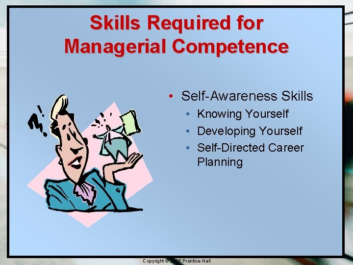 Skills Required for Managerial Competence • Self-Awareness Skills • Knowing Yourself • Developing Yourself