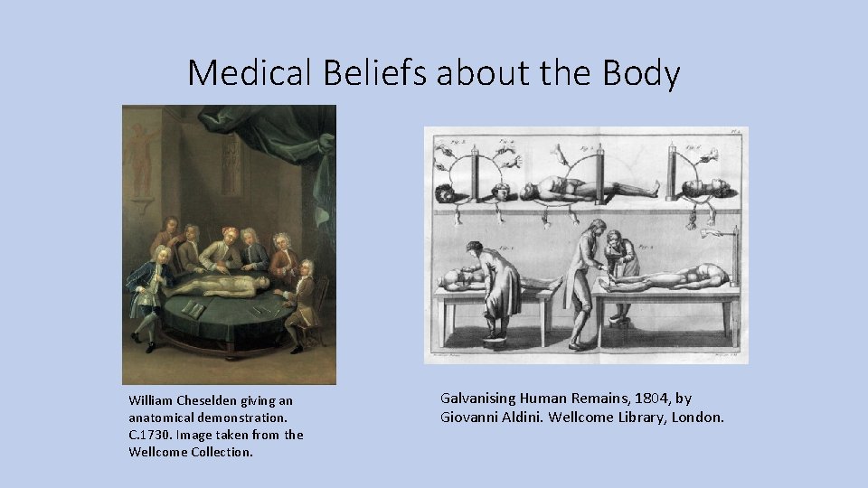 Medical Beliefs about the Body William Cheselden giving an anatomical demonstration. C. 1730. Image