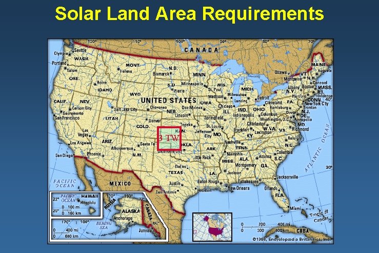Solar Land Area Requirements 3 TW 