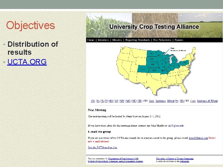 Objectives • Distribution of results • UCTA. ORG 