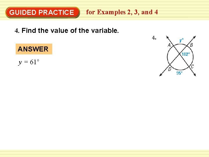 Warm-Up Exercises GUIDED PRACTICE for Examples 2, 3, and 4 4. Find the value