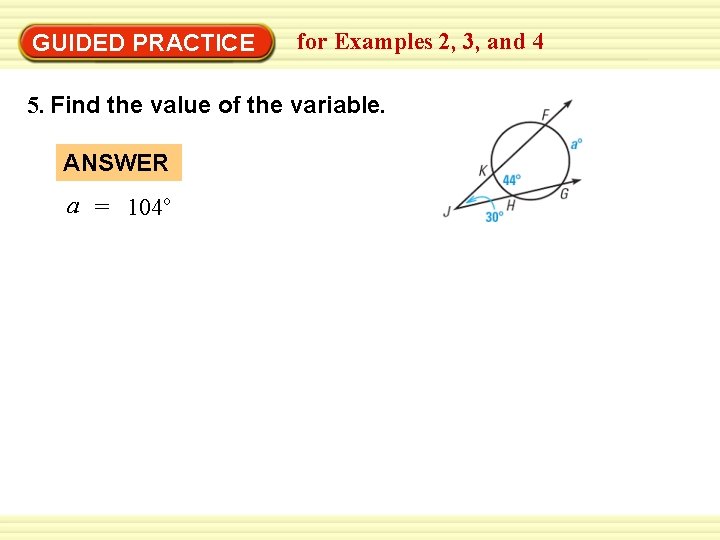 Warm-Up Exercises GUIDED PRACTICE for Examples 2, 3, and 4 5. Find the value