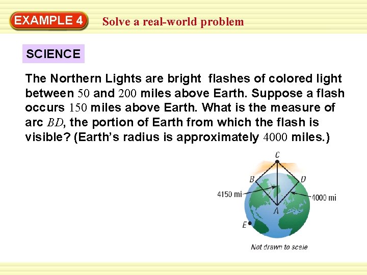 Warm-Up 4 Exercises EXAMPLE Solve a real-world problem SCIENCE The Northern Lights are bright