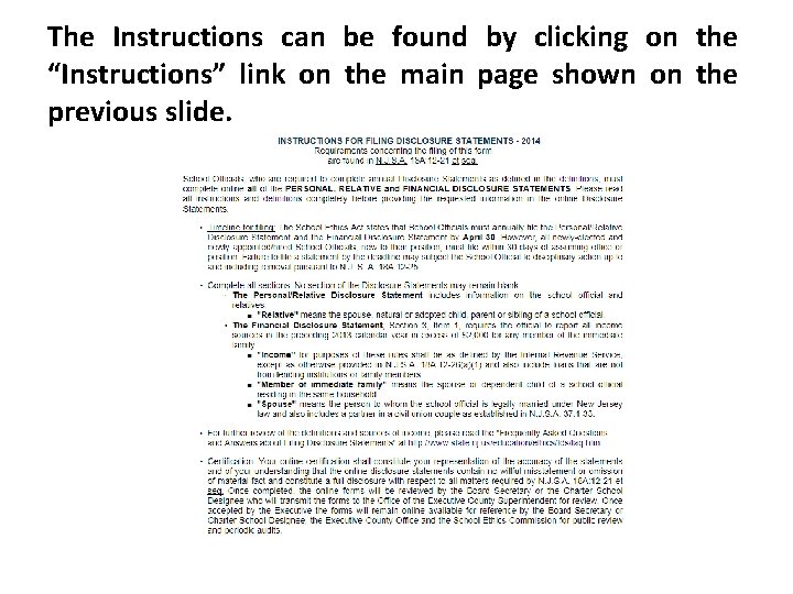 The Instructions can be found by clicking on the “Instructions” link on the main The Instructions can be found by clicking on the “Instructions” link on the main