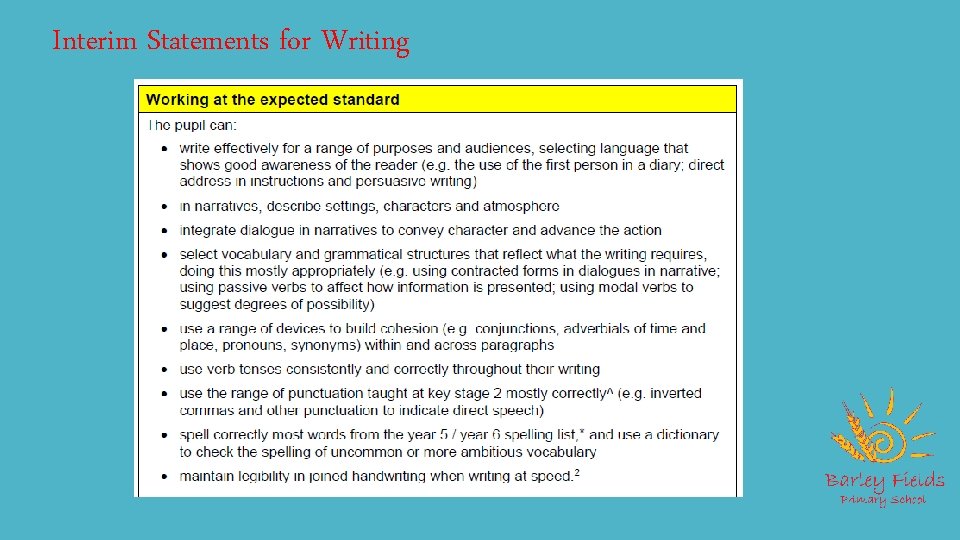 Interim Statements for Writing 