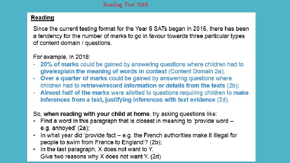 Reading Test 2018 