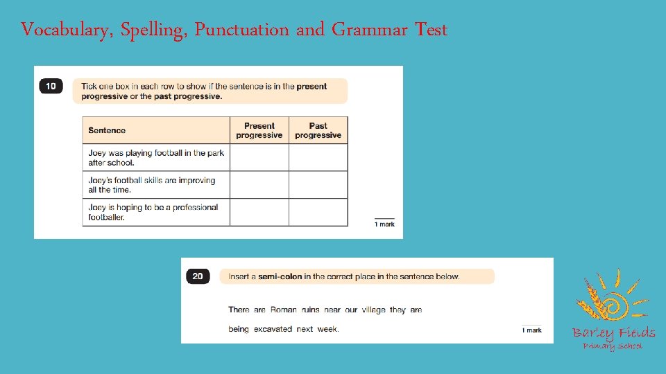 Vocabulary, Spelling, Punctuation and Grammar Test 