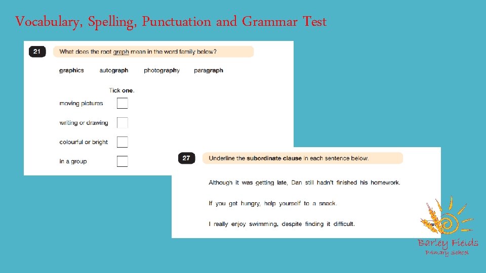 Vocabulary, Spelling, Punctuation and Grammar Test 