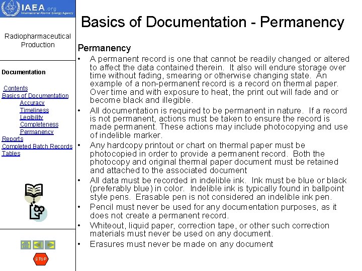 Basics of Documentation - Permanency Radiopharmaceutical Production Permanency • Documentation Contents Basics of Documentation