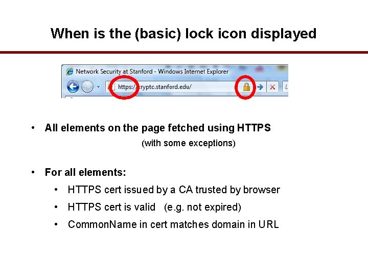 When is the (basic) lock icon displayed • All elements on the page fetched