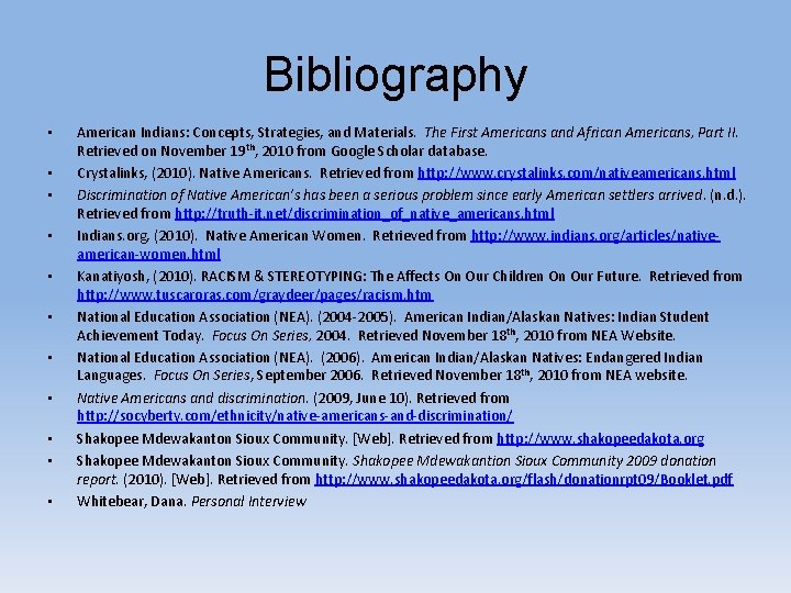 Bibliography • • • American Indians: Concepts, Strategies, and Materials. The First Americans and Bibliography • • • American Indians: Concepts, Strategies, and Materials. The First Americans and