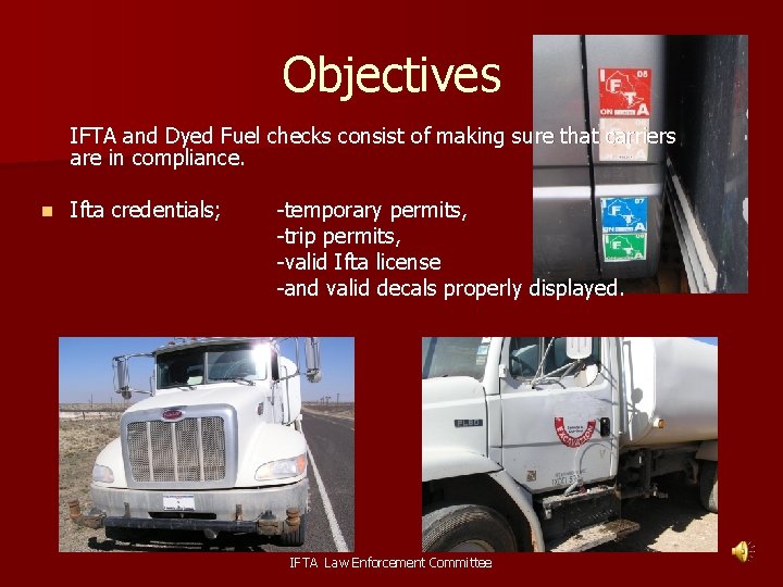 Ifta Inspection Fuel Tax Enforcement Managers and Law Enforcement Workshop