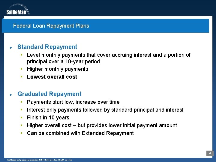 Federal Loan Repayment Plans ► Standard Repayment § Level monthly payments that cover accruing