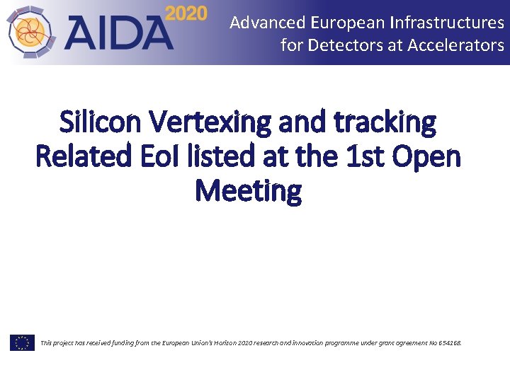Advanced European Infrastructures for Detectors at Accelerators Silicon Vertexing and tracking Related Eo. I