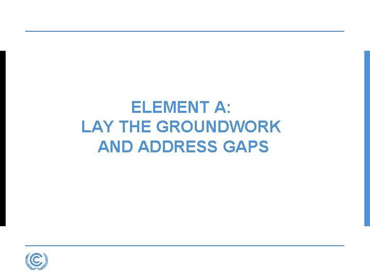 ELEMENT A: LAY THE GROUNDWORK AND ADDRESS GAPS 