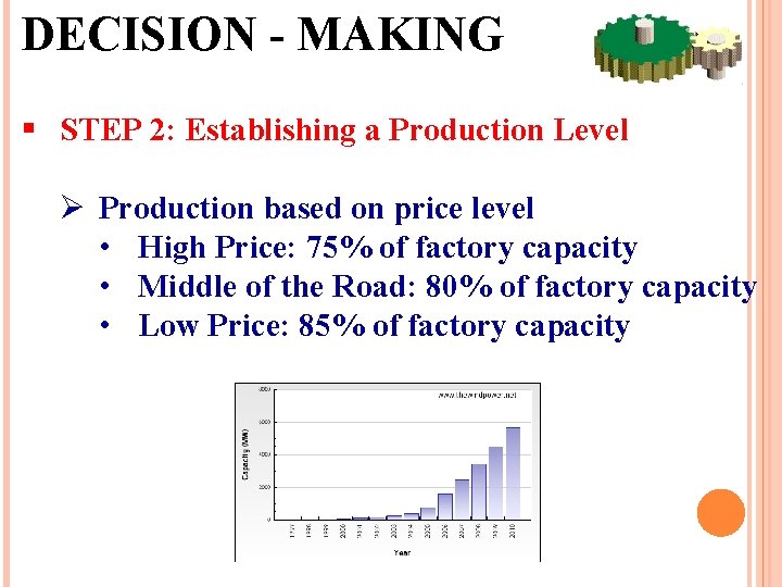 DECISION - MAKING § STEP 2: Establishing a Production Level Ø Production based on