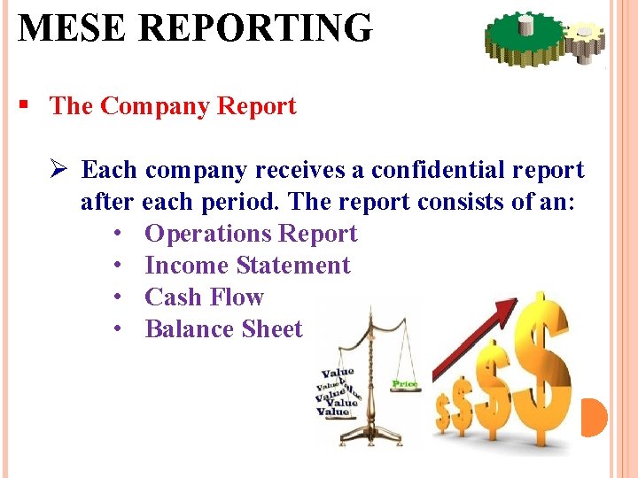 MESE REPORTING § The Company Report Ø Each company receives a confidential report after