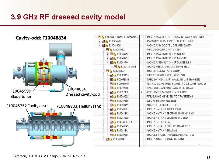 3. 9 GHz RF dressed cavity model Peterson, 3. 9 GHz CM Design, PDR,