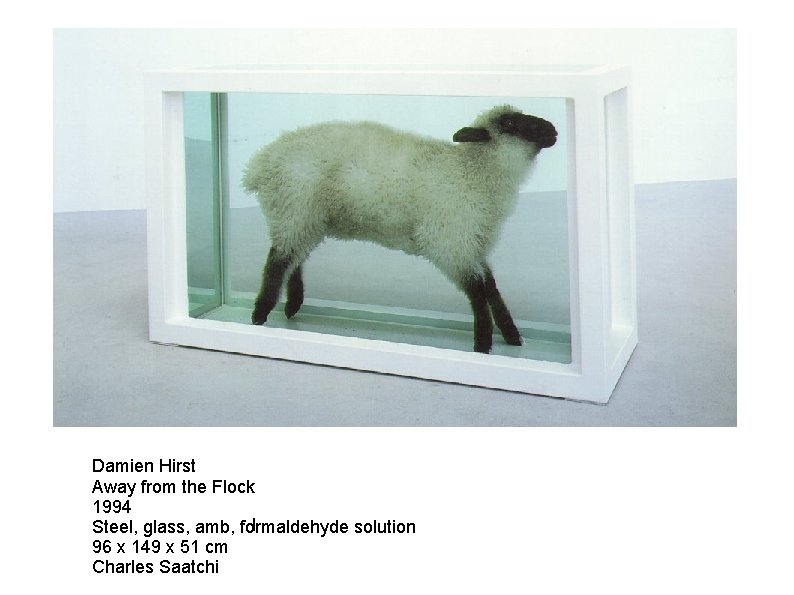 Damien Hirst Away from the Flock 1994 l Steel, glass, amb, formaldehyde solution 96