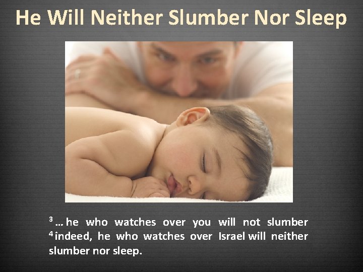 He Will Neither Slumber Nor Sleep 3 … he who watches over you will