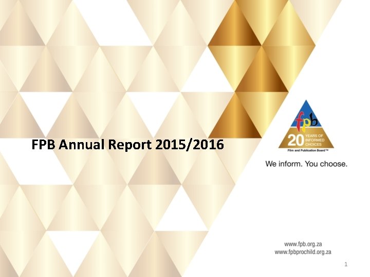 FPB Annual Report 2015/2016 1 